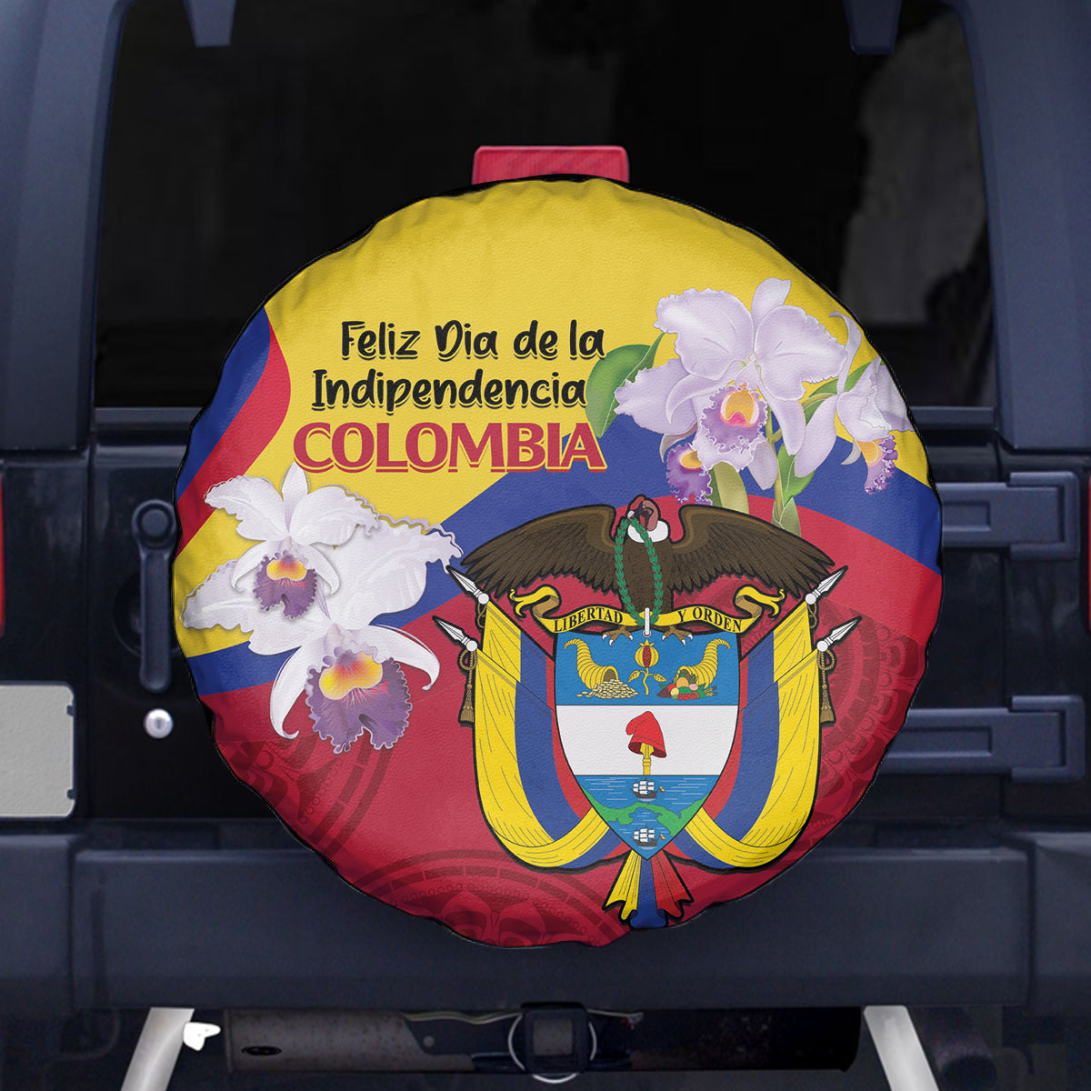 Colombia Independence Day Spare Tire Cover Feliz Dia de la Independencia - Wonder Print Shop