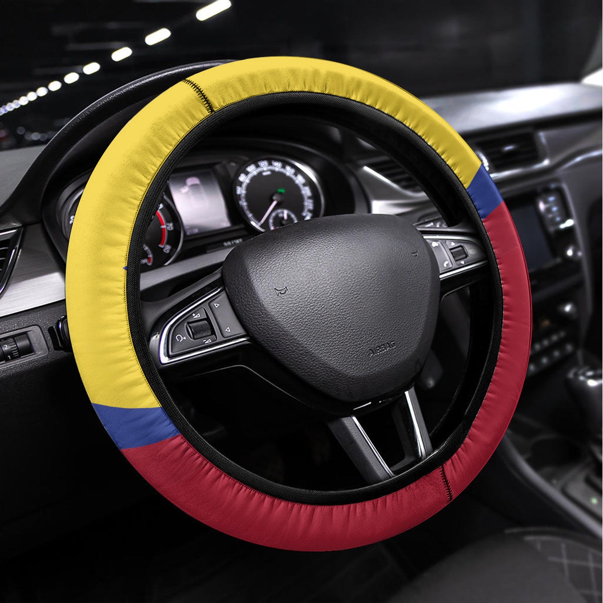 Colombia Independence Day Steering Wheel Cover Feliz Dia de la Independencia - Wonder Print Shop