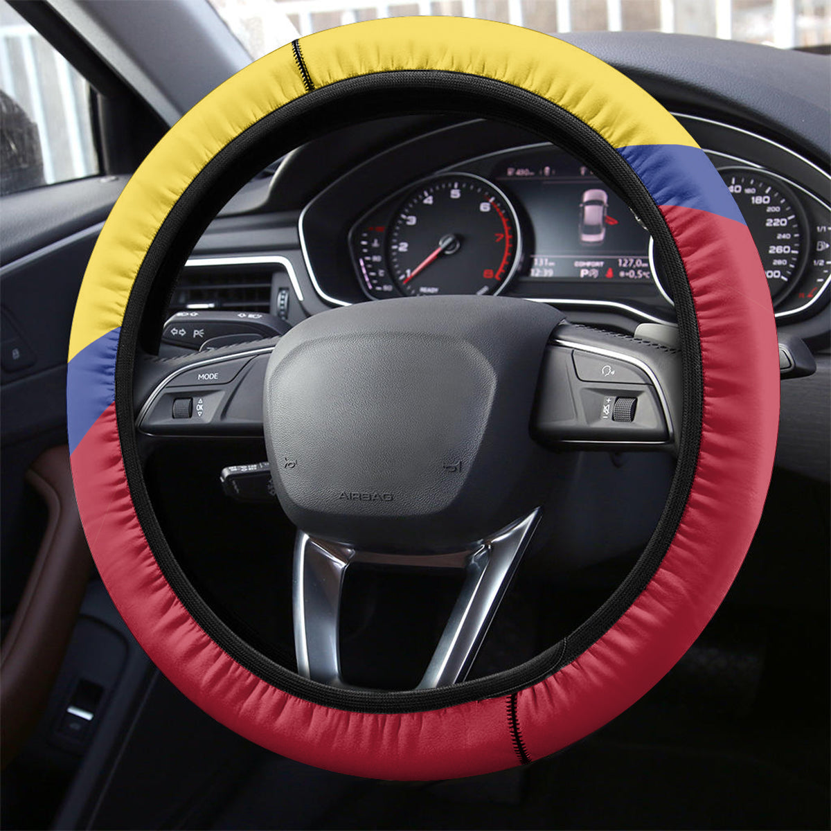 Colombia Independence Day Steering Wheel Cover Feliz Dia de la Independencia - Wonder Print Shop