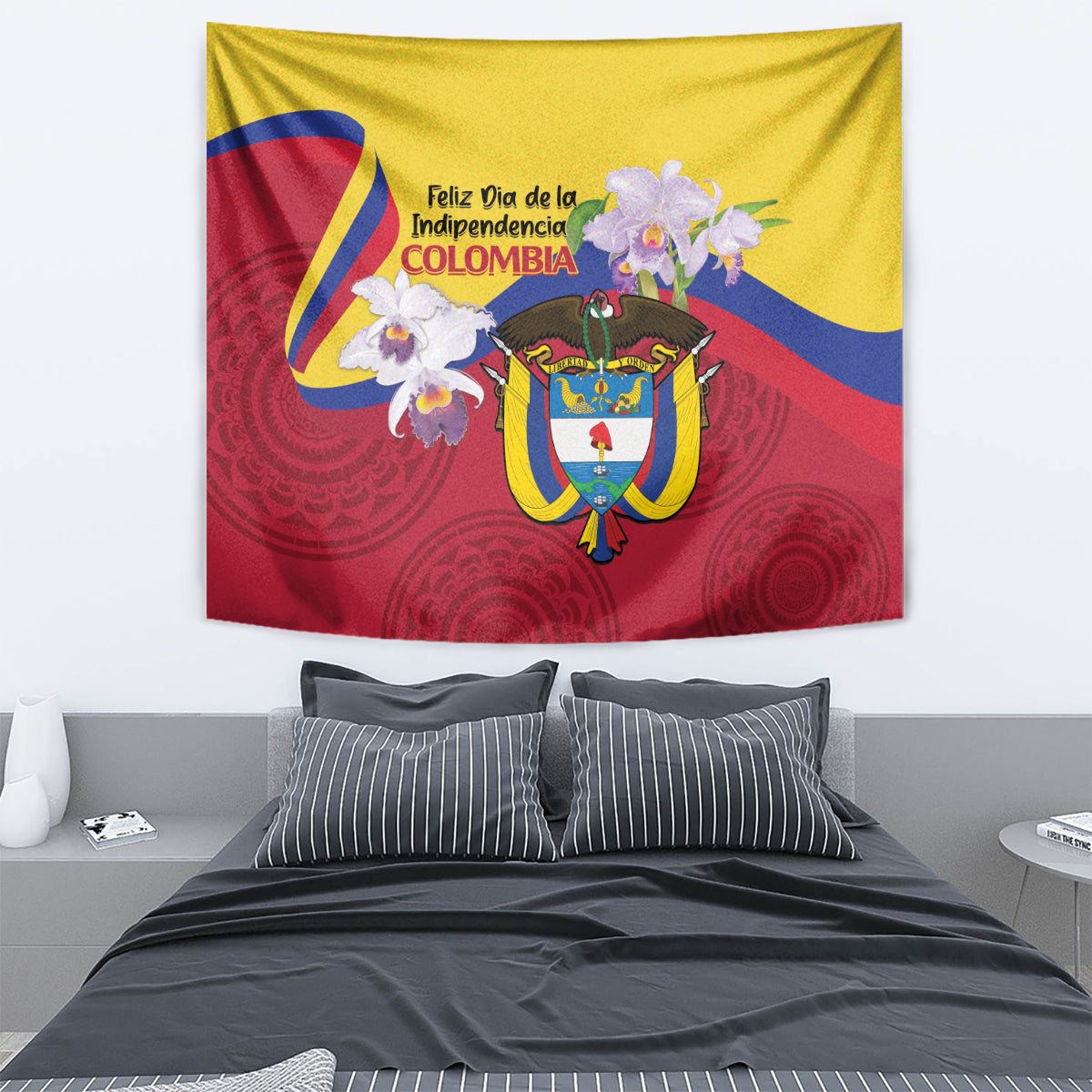 Colombia Independence Day Tapestry Feliz Dia de la Independencia - Wonder Print Shop