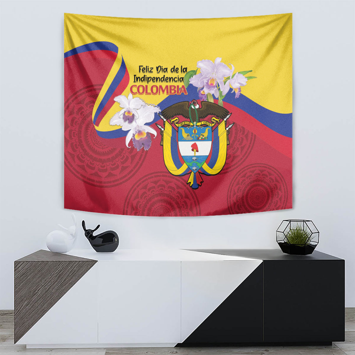 Colombia Independence Day Tapestry Feliz Dia de la Independencia - Wonder Print Shop