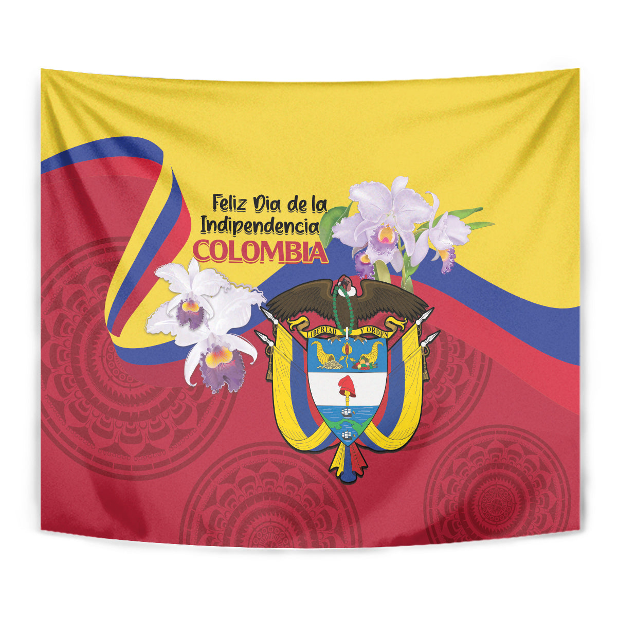 Colombia Independence Day Tapestry Feliz Dia de la Independencia - Wonder Print Shop