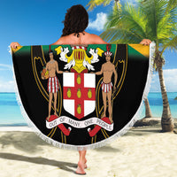 Jamaica Independence Day Beach Blanket Jumieka Coat Of Arms Mix Hummingbird - Wonder Print Shop