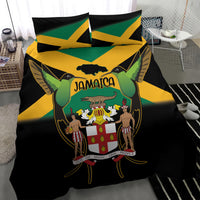 Jamaica Independence Day Bedding Set Jumieka Coat Of Arms Mix Hummingbird - Wonder Print Shop