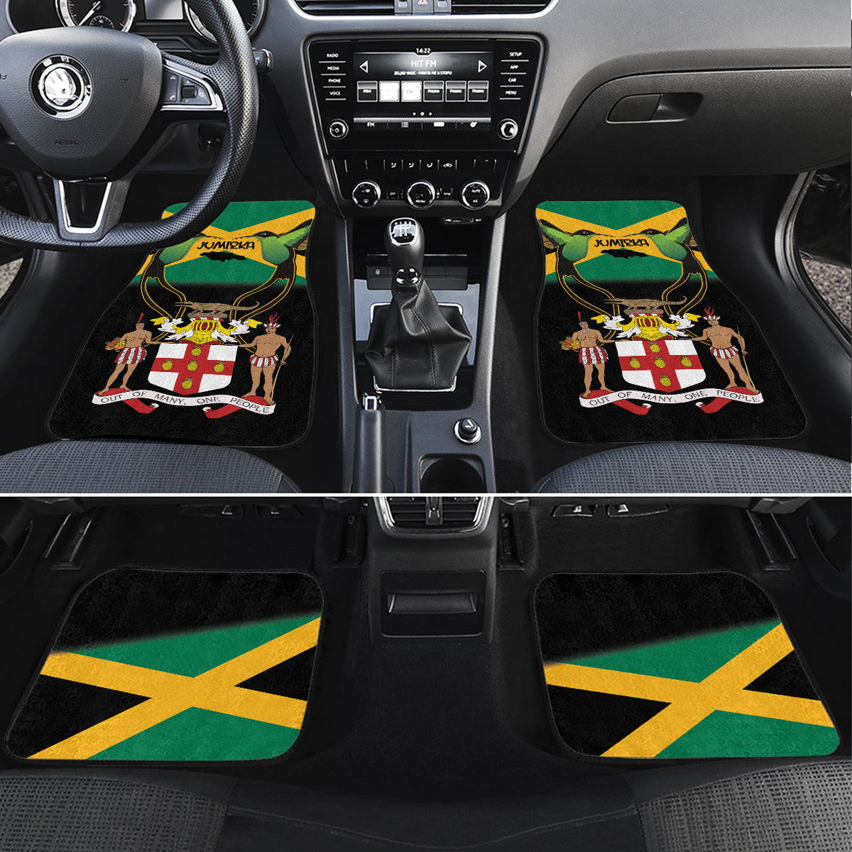 Jamaica Independence Day Car Mats Jumieka Coat Of Arms Mix Hummingbird - Wonder Print Shop