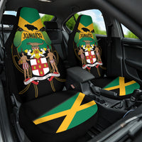 Jamaica Independence Day Car Seat Cover Jumieka Coat Of Arms Mix Hummingbird - Wonder Print Shop