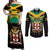 Jamaica Independence Day Couples Matching Off Shoulder Maxi Dress and Long Sleeve Button Shirt Jumieka Coat Of Arms Mix Hummingbird - Wonder Print Shop