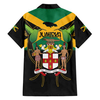 Jamaica Independence Day Family Matching Long Sleeve Bodycon Dress and Hawaiian Shirt Jumieka Coat Of Arms Mix Hummingbird - Wonder Print Shop