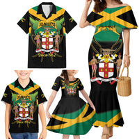 Jamaica Independence Day Family Matching Mermaid Dress and Hawaiian Shirt Jumieka Coat Of Arms Mix Hummingbird - Wonder Print Shop