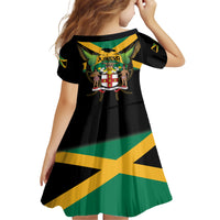 Jamaica Independence Day Family Matching Short Sleeve Bodycon Dress and Hawaiian Shirt Jumieka Coat Of Arms Mix Hummingbird - Wonder Print Shop