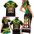 Jamaica Independence Day Family Matching Short Sleeve Bodycon Dress and Hawaiian Shirt Jumieka Coat Of Arms Mix Hummingbird - Wonder Print Shop