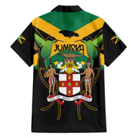 Jamaica Independence Day Family Matching Short Sleeve Bodycon Dress and Hawaiian Shirt Jumieka Coat Of Arms Mix Hummingbird - Wonder Print Shop