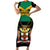 Jamaica Independence Day Family Matching Short Sleeve Bodycon Dress and Hawaiian Shirt Jumieka Coat Of Arms Mix Hummingbird - Wonder Print Shop