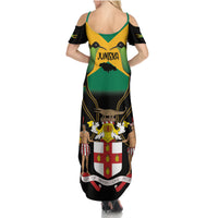 Jamaica Independence Day Family Matching Summer Maxi Dress and Hawaiian Shirt Jumieka Coat Of Arms Mix Hummingbird - Wonder Print Shop