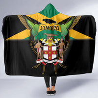 Jamaica Independence Day Hooded Blanket Jumieka Coat Of Arms Mix Hummingbird