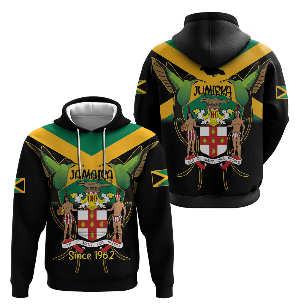 Jamaica Independence Day Hoodie Jumieka Coat Of Arms Mix Hummingbird - Wonder Print Shop