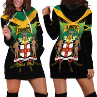 Jamaica Independence Day Hoodie Dress Jumieka Coat Of Arms Mix Hummingbird - Wonder Print Shop