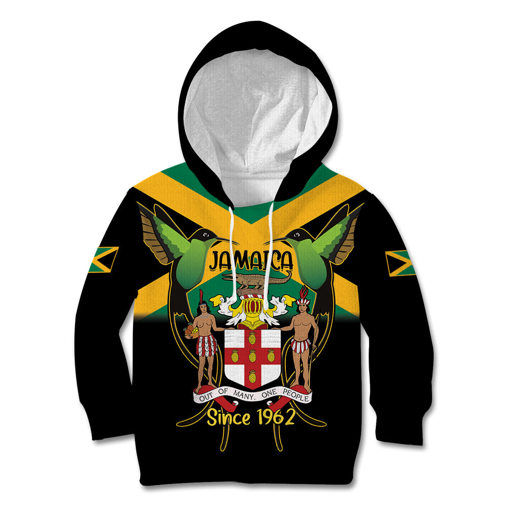 Jamaica Independence Day Kid Hoodie Jumieka Coat Of Arms Mix Hummingbird