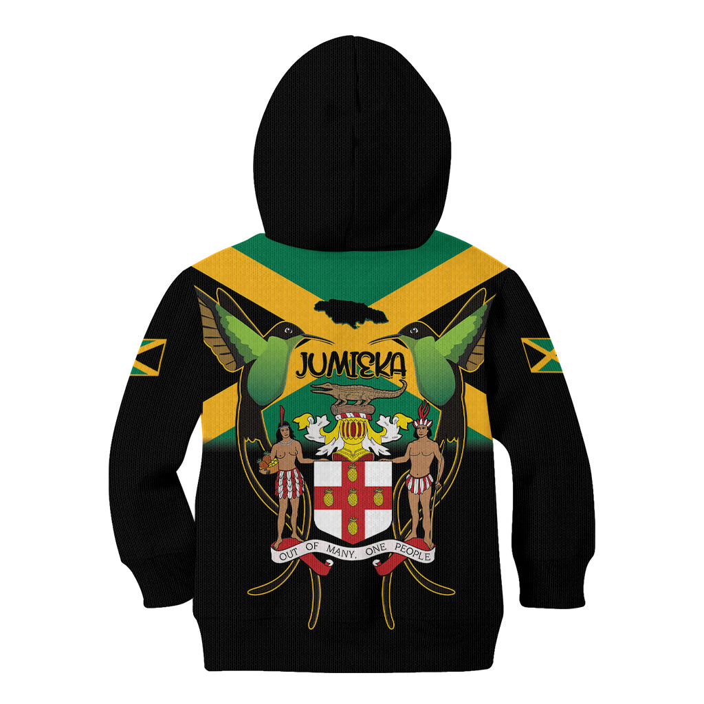 Jamaica Independence Day Kid Hoodie Jumieka Coat Of Arms Mix Hummingbird - Wonder Print Shop