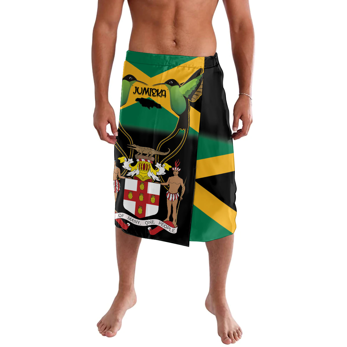 Jamaica Independence Day Lavalava Jumieka Coat Of Arms Mix Hummingbird - Wonder Print Shop