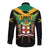 Jamaica Independence Day Long Sleeve Button Shirt Jumieka Coat Of Arms Mix Hummingbird - Wonder Print Shop
