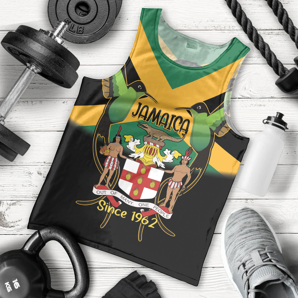Jamaica Independence Day Men Tank Top Jumieka Coat Of Arms Mix Hummingbird - Wonder Print Shop