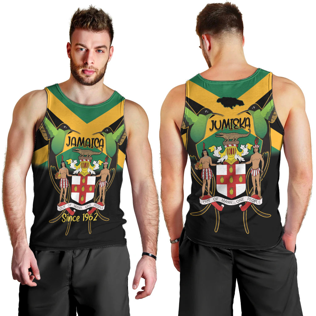 Jamaica Independence Day Men Tank Top Jumieka Coat Of Arms Mix Hummingbird - Wonder Print Shop