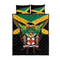 Jamaica Independence Day Quilt Bed Set Jumieka Coat Of Arms Mix Hummingbird - Wonder Print Shop