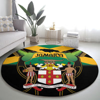 Jamaica Independence Day Round Carpet Jumieka Coat Of Arms Mix Hummingbird