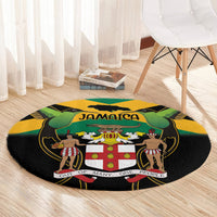 Jamaica Independence Day Round Carpet Jumieka Coat Of Arms Mix Hummingbird