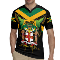 Jamaica Independence Day Rugby Jersey Jumieka Coat Of Arms Mix Hummingbird - Wonder Print Shop