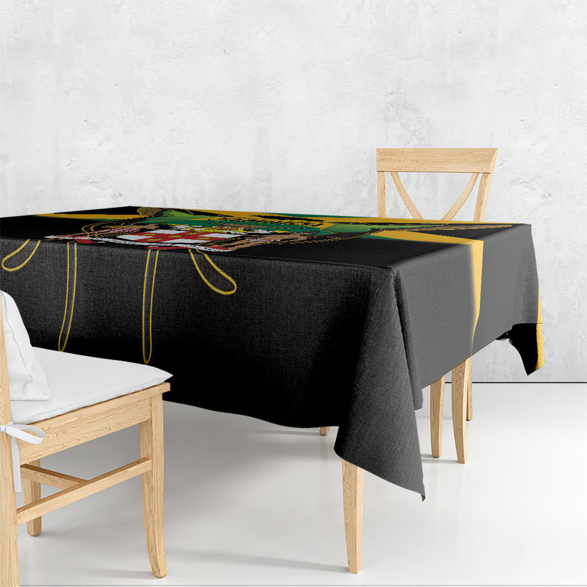 Jamaica Independence Day Tablecloth Jumieka Coat Of Arms Mix Hummingbird - Wonder Print Shop