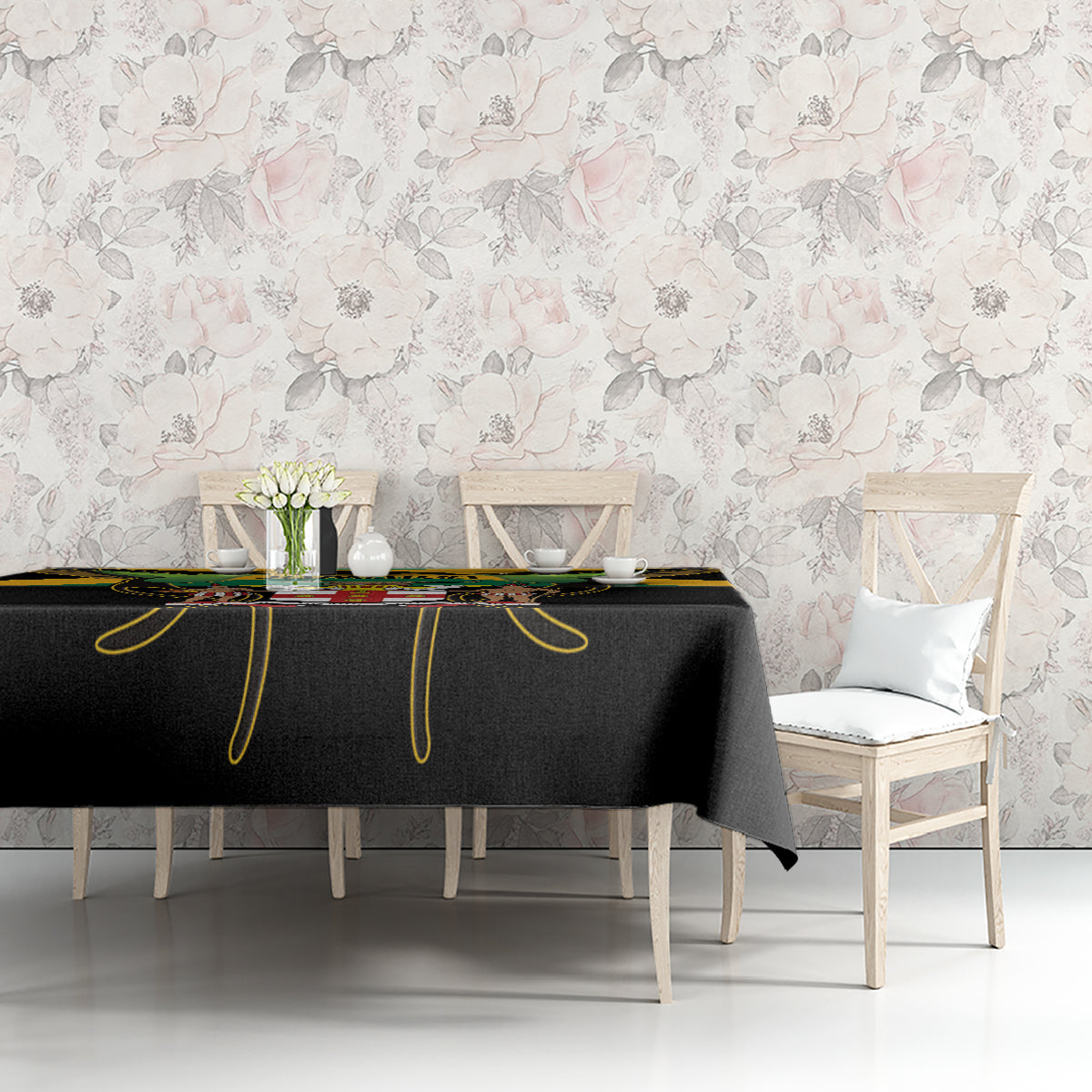 Jamaica Independence Day Tablecloth Jumieka Coat Of Arms Mix Hummingbird - Wonder Print Shop