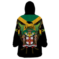 Jamaica Independence Day Wearable Blanket Hoodie Jumieka Coat Of Arms Mix Hummingbird - Wonder Print Shop