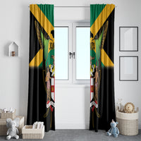 Jamaica Independence Day Window Curtain Jumieka Coat Of Arms Mix Hummingbird - Wonder Print Shop