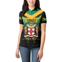 Jamaica Independence Day Women Polo Shirt Jumieka Coat Of Arms Mix Hummingbird - Wonder Print Shop