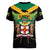 Jamaica Independence Day Women V-Neck T-Shirt Jumieka Coat Of Arms Mix Hummingbird - Wonder Print Shop