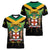 Jamaica Independence Day Women V-Neck T-Shirt Jumieka Coat Of Arms Mix Hummingbird - Wonder Print Shop
