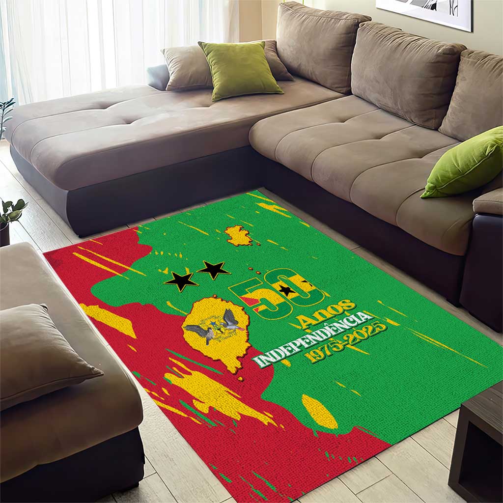 Sao Tome and Principe Independence Day Area Rug 50 Anos Independencia