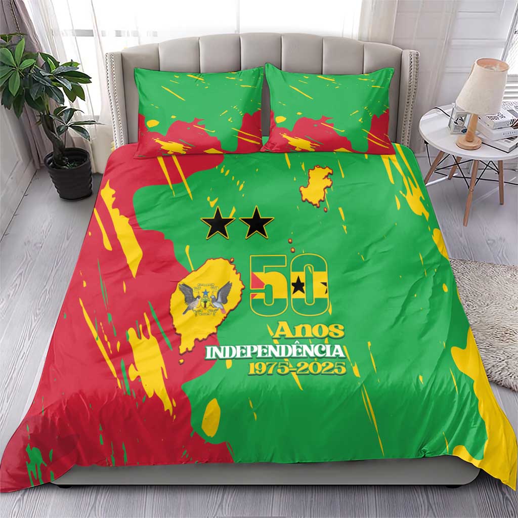Sao Tome and Principe Independence Day Bedding Set 50 Anos Independencia