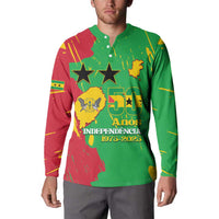 Sao Tome and Principe Independence Day Button Sweatshirt 50 Anos Independencia