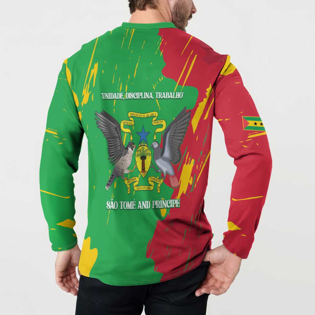 Sao Tome and Principe Independence Day Button Sweatshirt 50 Anos Independencia