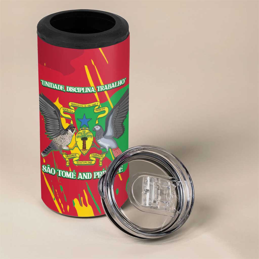 Sao Tome and Principe Independence Day 4 in 1 Can Cooler Tumbler 50 Anos Independencia