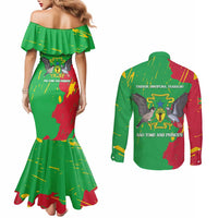 Sao Tome and Principe Independence Day Couples Matching Mermaid Dress and Long Sleeve Button Shirt 50 Anos Independencia