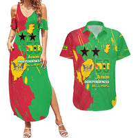 Sao Tome and Principe Independence Day Couples Matching Summer Maxi Dress and Hawaiian Shirt 50 Anos Independencia