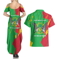 Sao Tome and Principe Independence Day Couples Matching Summer Maxi Dress and Hawaiian Shirt 50 Anos Independencia
