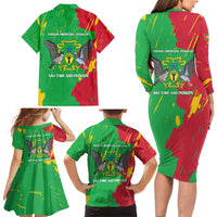 Sao Tome and Principe Independence Day Family Matching Long Sleeve Bodycon Dress and Hawaiian Shirt 50 Anos Independencia