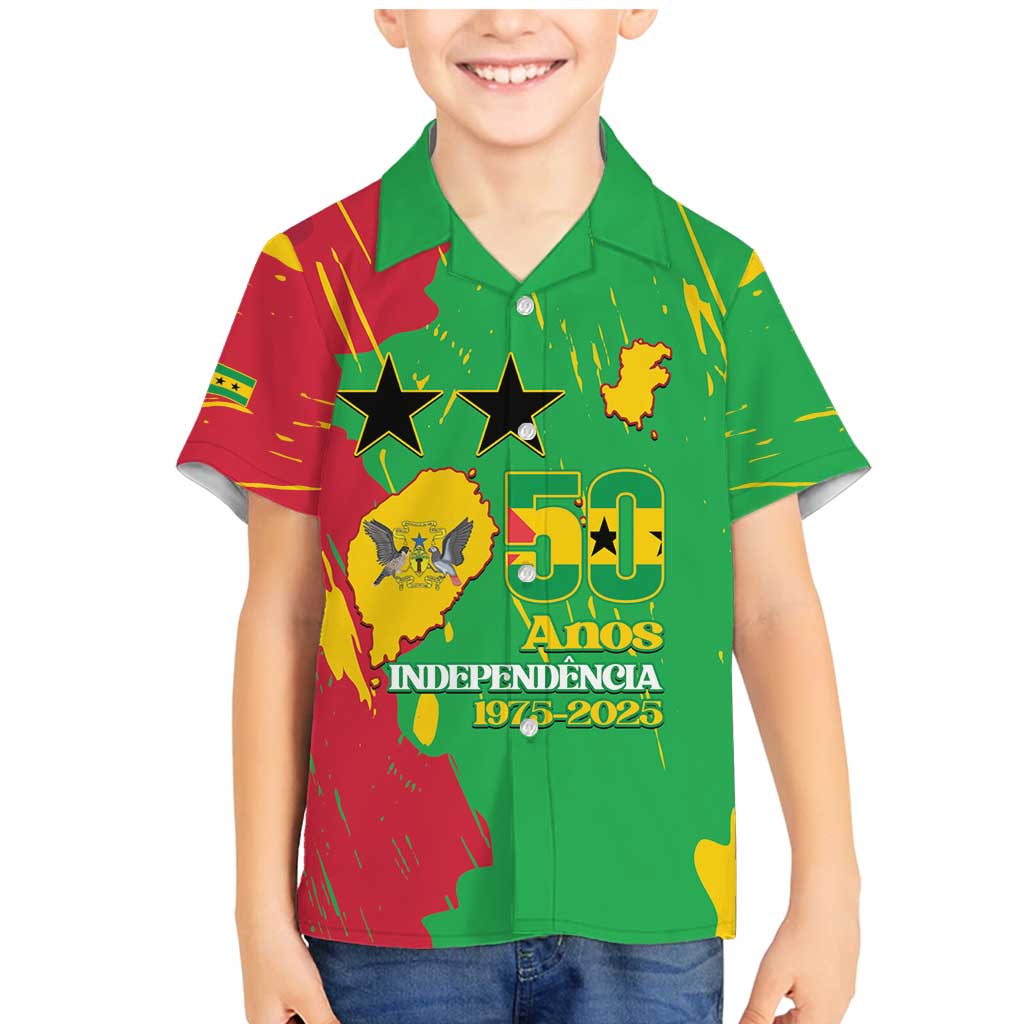 Sao Tome and Principe Independence Day Family Matching Mermaid Dress and Hawaiian Shirt 50 Anos Independencia