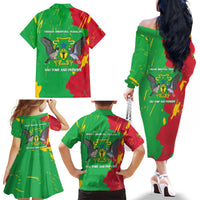 Sao Tome and Principe Independence Day Family Matching Off The Shoulder Long Sleeve Dress and Hawaiian Shirt 50 Anos Independencia