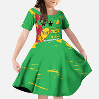 Sao Tome and Principe Independence Day Family Matching Off Shoulder Maxi Dress and Hawaiian Shirt 50 Anos Independencia